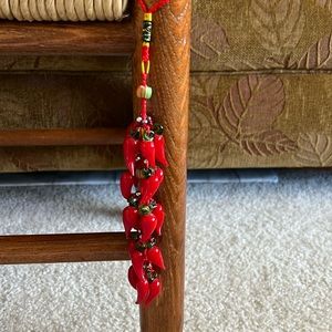 Beautiful Glass Strand of Hot Peppers Ornament